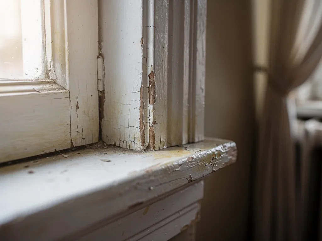 Inspecting an older home's interior for potential lead hazards