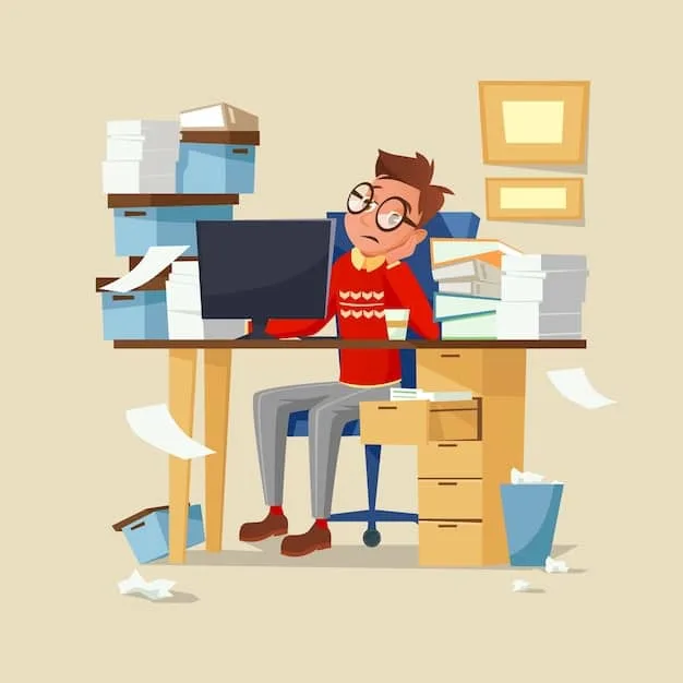 A person sitting at a desk, looking overwhelmed by the amount of paperwork related to housing assistance applications spread out before them. The scene conveys the complexity and stress of the application process.