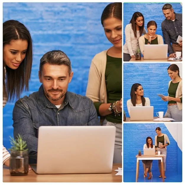 A split image showing a person receiving job training on one side, and a family receiving childcare assistance on the other. The image represents the diverse range of state-specific assistance programs.