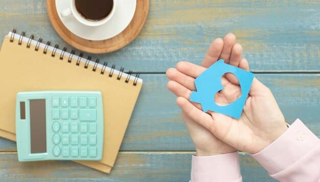 A hand holding a house key over a property tax bill, symbolizing the relief programs available to homeowners.