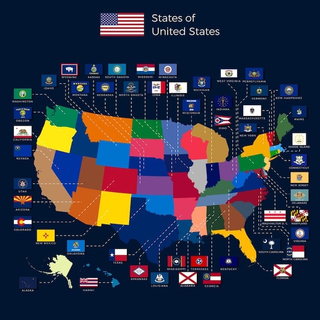 A collage of state flags from various US states, representing the diverse range of state-level assistance programs available. The image is colorful and representative.