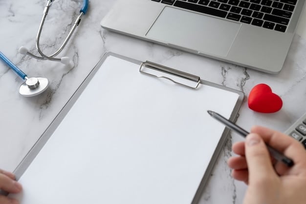 A close-up of a hand filling out a health insurance application form, with a pen and a calculator nearby. The focus is on the importance of accurate information and careful planning when applying for subsidies.