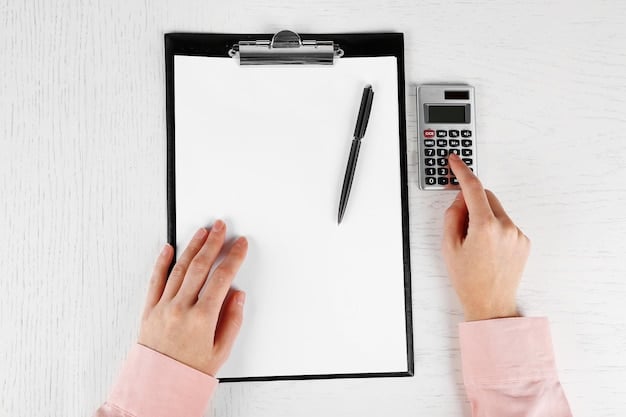 A close-up of a hand holding a calculator and documents related to income verification for government benefits. The scene focuses on the meticulous calculation and documentation required to prove eligibility.