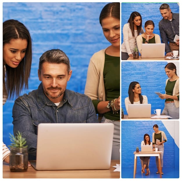 A split image showing a person receiving job training on one side, and a family receiving childcare assistance on the other. The image represents the diverse range of state-specific assistance programs.