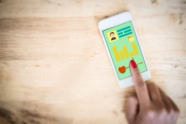 A smartphone displaying a mobile app for unemployment benefits, with a user-friendly interface and clear navigation buttons. The background is blurred to focus on the app screen.