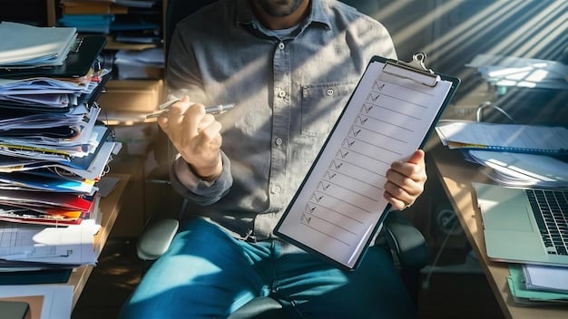 A detailed checklist, each item marked as complete, showing all necessary documents gathered for an application. The checklist includes items like 